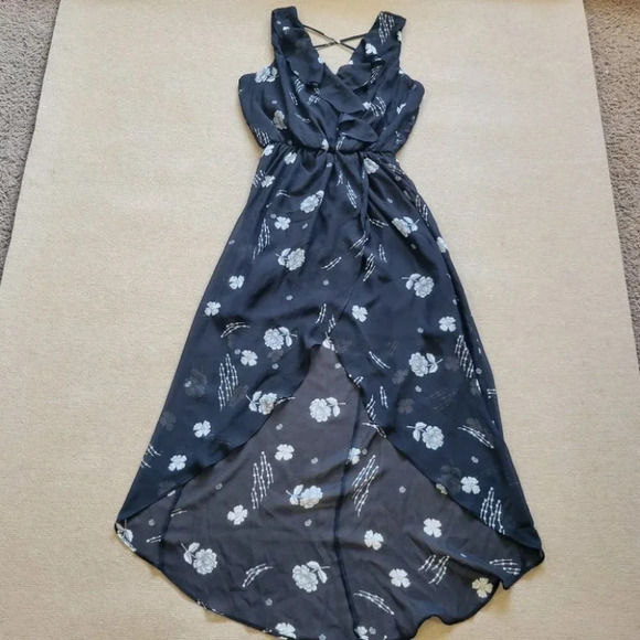 NEW New Maurices Black Floral High Low Dress - Picture 5 of 13